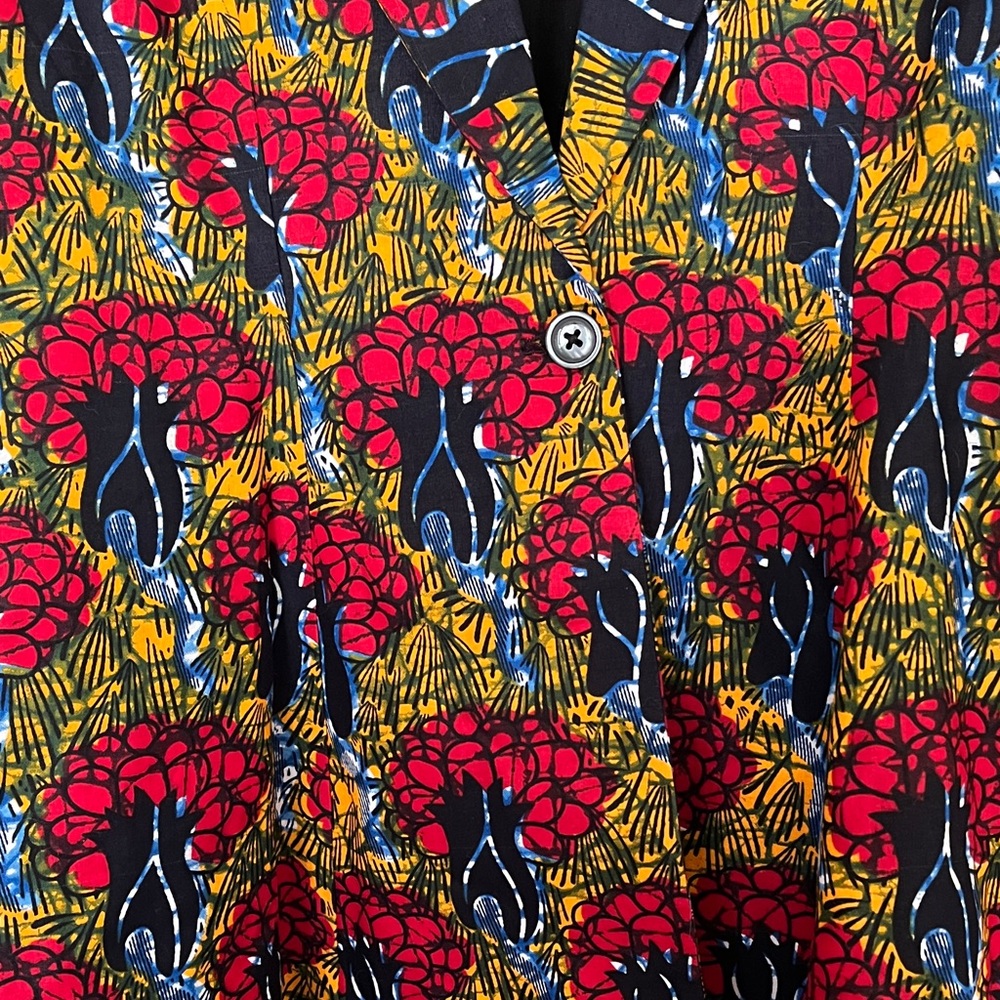 Kutula by Africana Floral Patterned Blazer in Red and Yellow - Picture 2 of 6